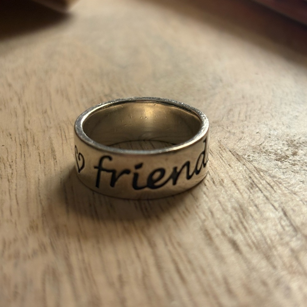 James Avery Silver 'Friends' Ring Sz 9